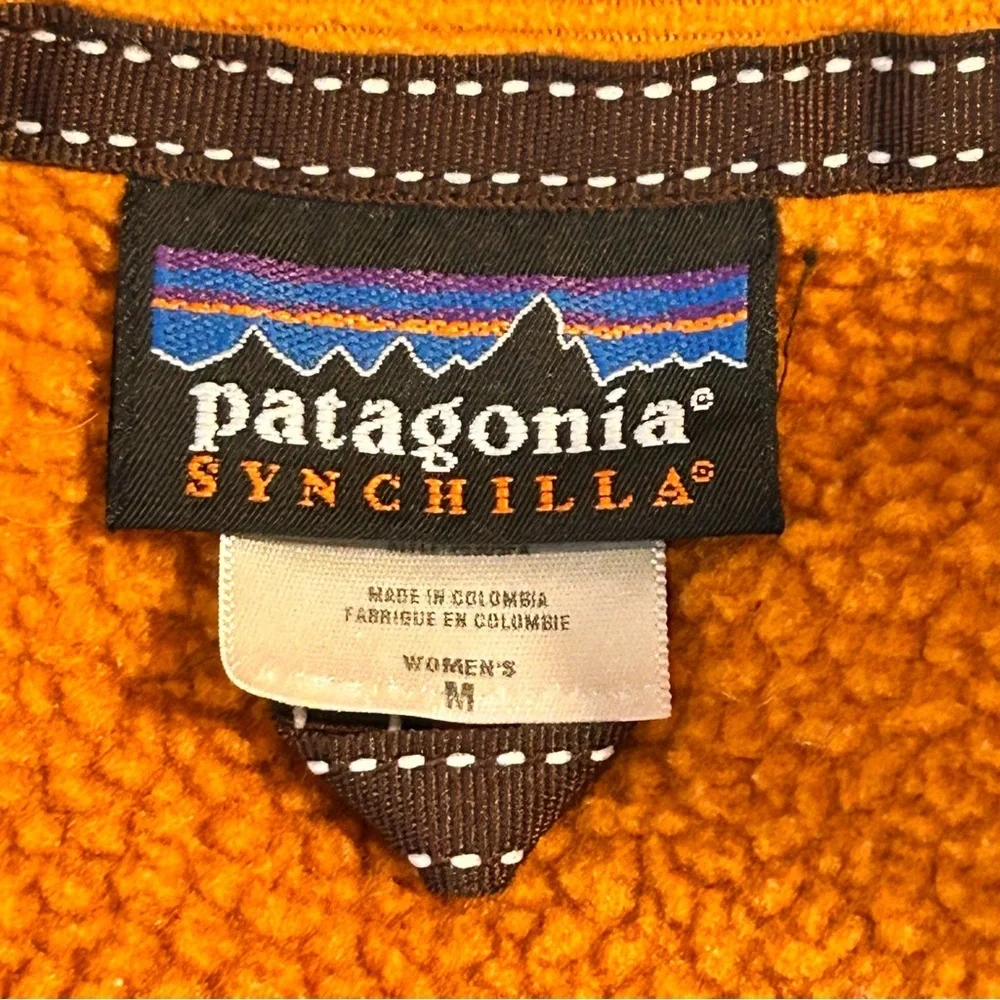 Patagonia Vintage Women’s Synchilla Fleece Full-Zip Jacket Size M Rust Orange